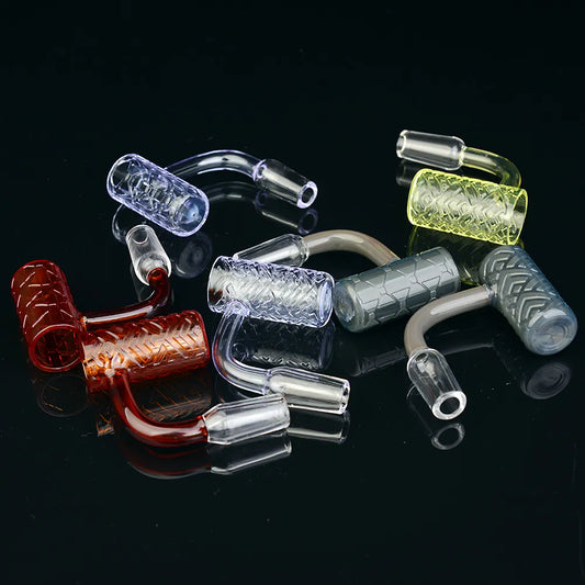 Colored Quartz Bangers Smoke Nail Deep Carving Pattern Bangers For Glass bongs Rigs Recyclers