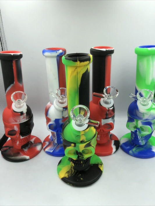 Unbreakable Silicone Skull Bong Detachable Water Pipe