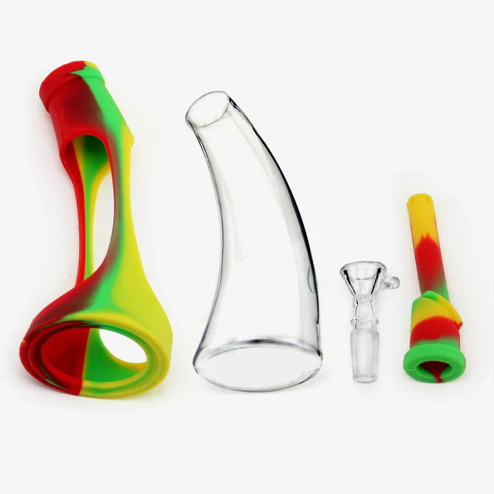 Silicone and Glass Horn Bong 8.6"